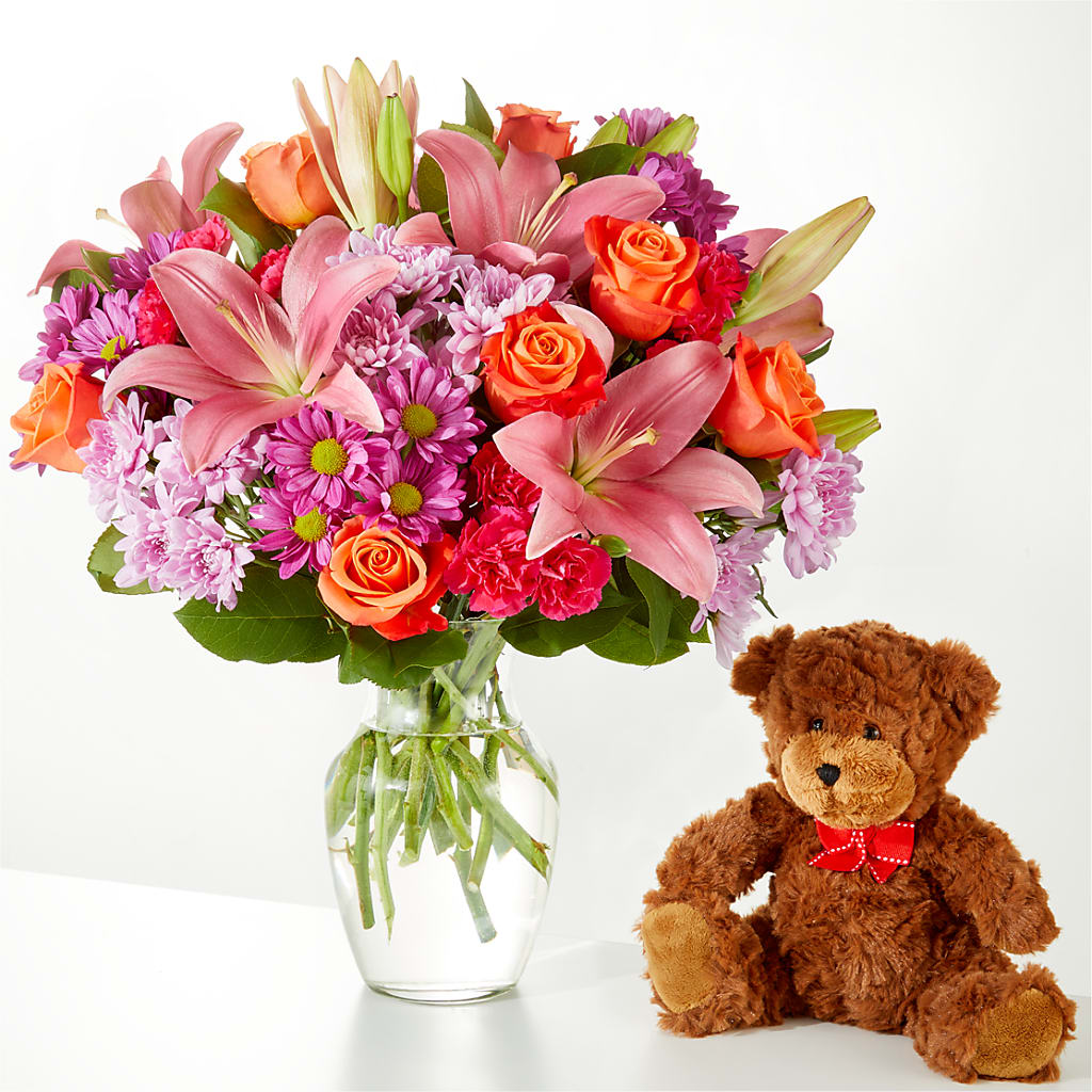 One and Only Bouquet and Bear Bundle – Luxesse Roses, Herriman UT