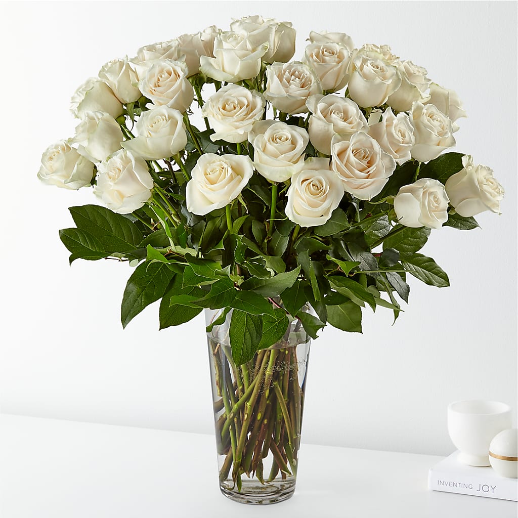 Long Stem White Rose Bouquet – Luxesse Roses, Herriman UT