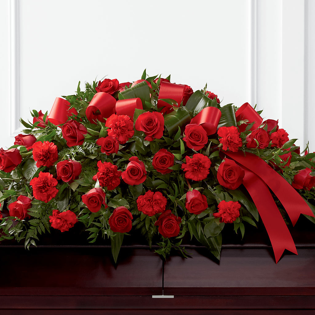 Tribute of Life Casket Spray – Luxesse Roses, Herriman UT