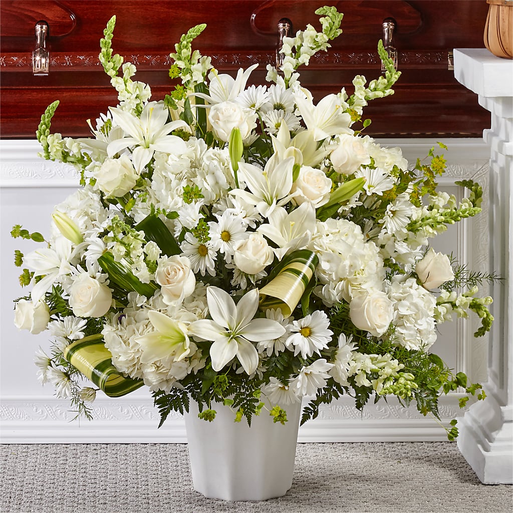 Thoughts of Tranquility Floor Basket – Luxesse Roses, Herriman UT