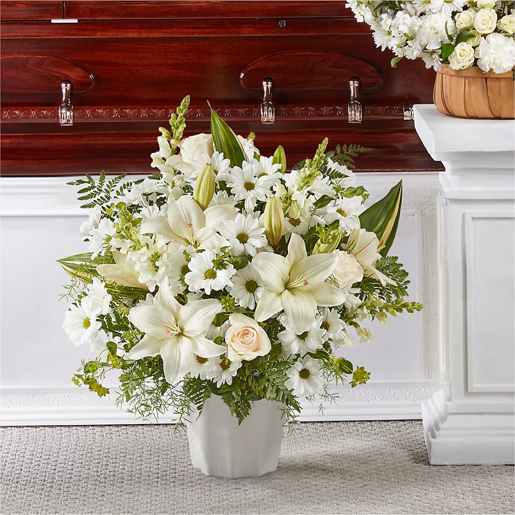 Thoughts of Tranquility Floor Basket – Luxesse Roses, Herriman UT