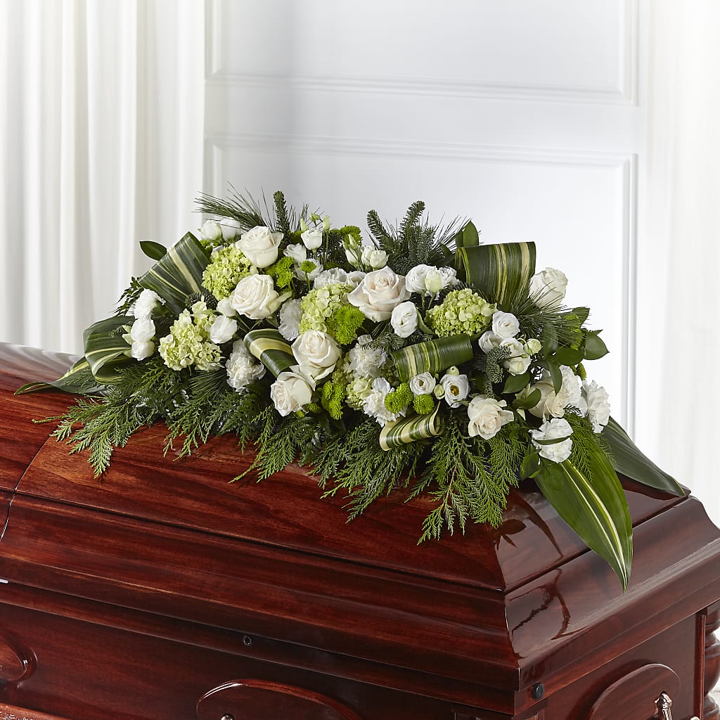 Hopeful Gesture Casket Spray – Luxesse Roses, Herriman UT