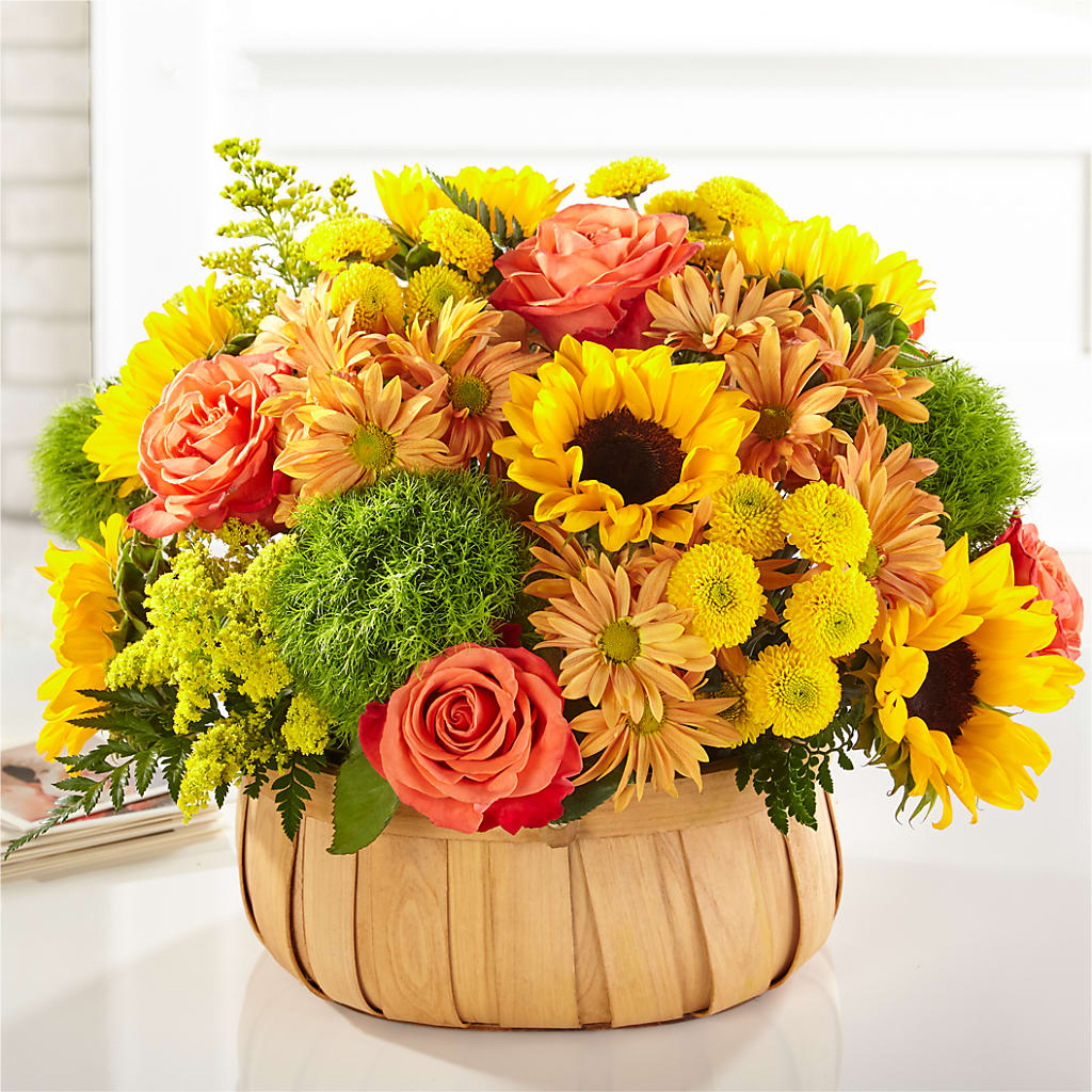Harvest Sunflower Basket – Luxesse Roses, Herriman UT