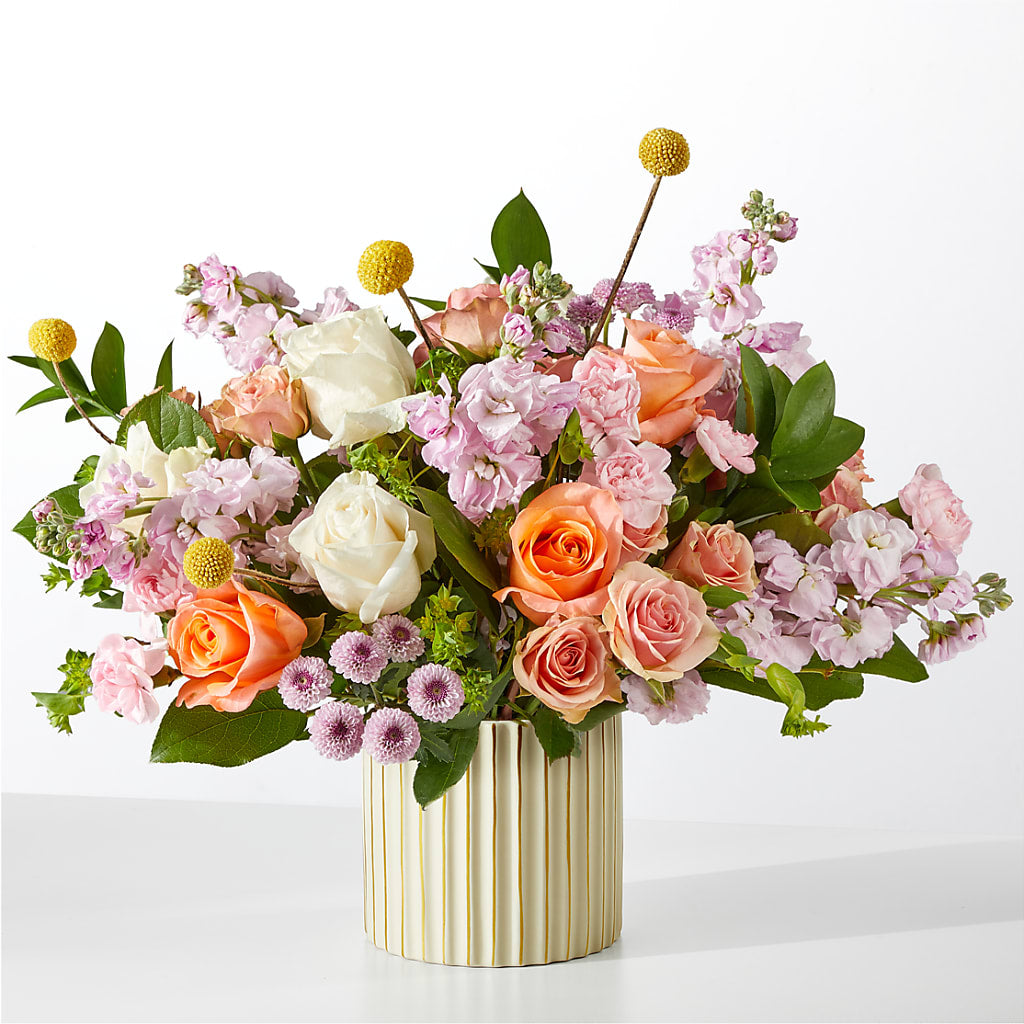 French Market Bouquet with Ivory Vase – Luxesse Roses, Herriman UT