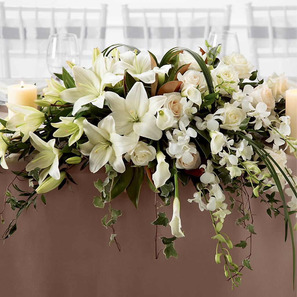 White Linen Arrangement – Luxesse Roses, Herriman UT