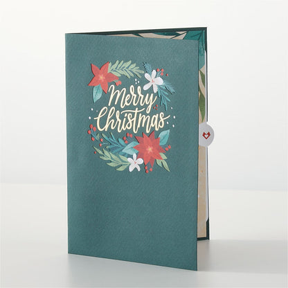 Happiest Holidays Poinsettia and Lovepop Card –  Luxesse Roses, Herriman UT