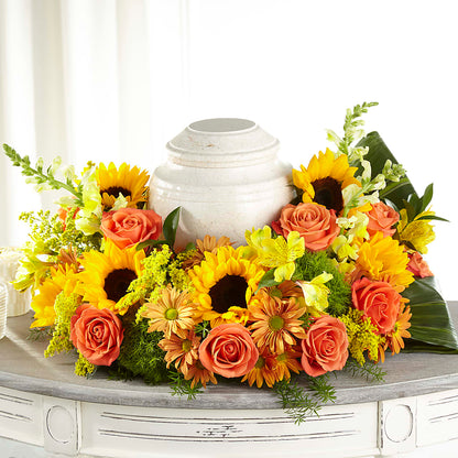 Faithful Sunflower Cremation Adornment –  Luxesse Roses, Herriman UT