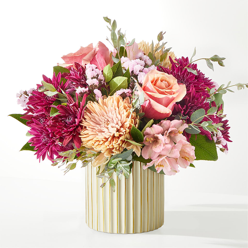 Berry Cobbler Bouquet with Ivory Vase –  Luxesse Roses, Herriman UT