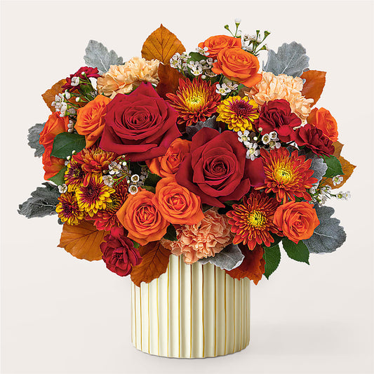 Merlot Bouquet with Ivory Vase –  Luxesse Roses, Herriman UT