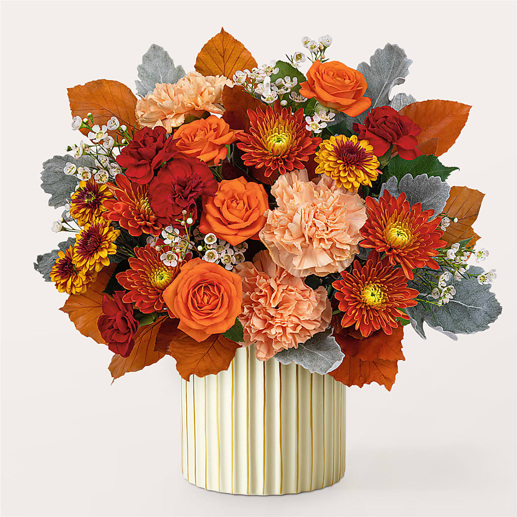 Merlot Bouquet with Ivory Vase –  Luxesse Roses, Herriman UT