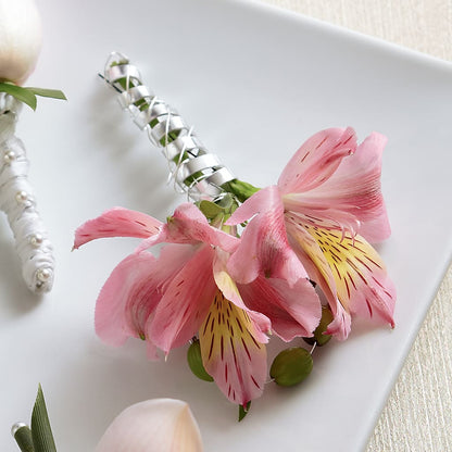 Pink Peruvian Lily Boutonniere –  Luxesse Roses, Herriman UT