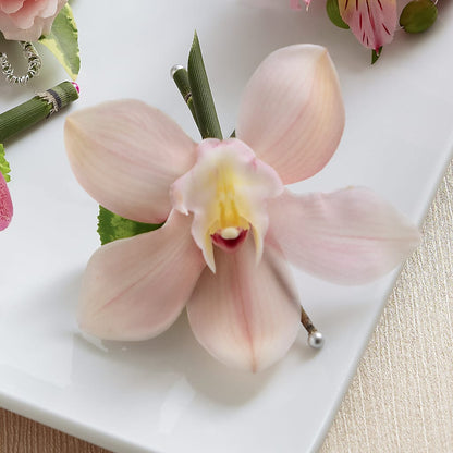 Pink Cymbidium Boutonniere –  Luxesse Roses, Herriman UT