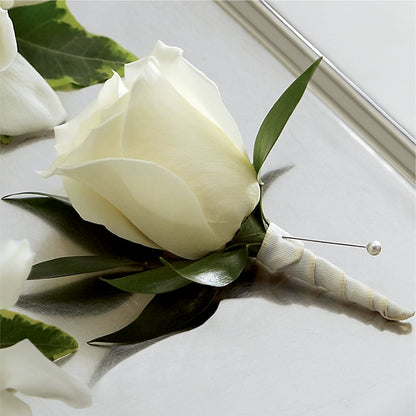 White Rose Boutonniere –  Luxesse Roses, Herriman UT